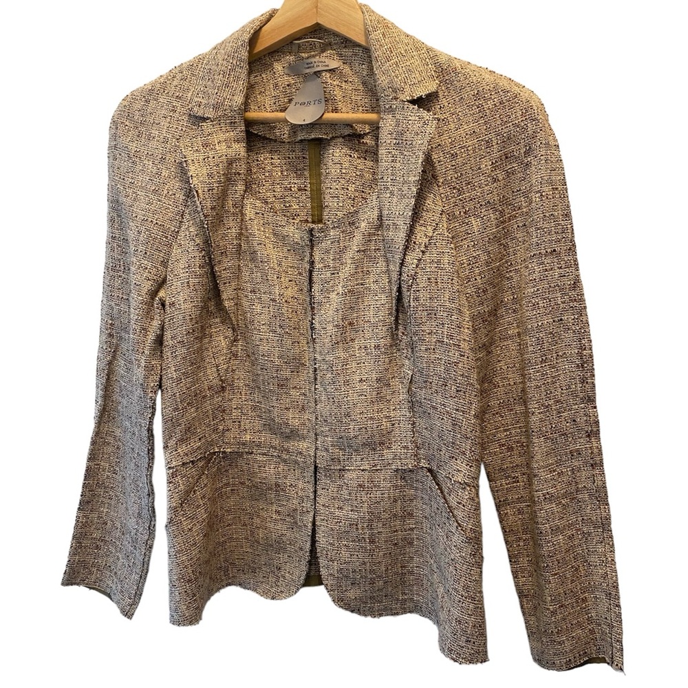 Ports 1961 Tweed Lightweight Blazer Brown Multicolored size 4